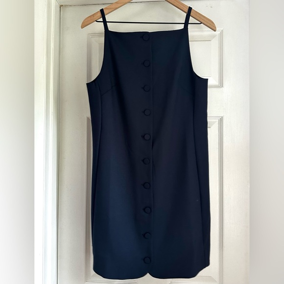Madewell High Neck Button Up Mini Dress Navy Blue NWT Size 4 - Picture 2 of 9